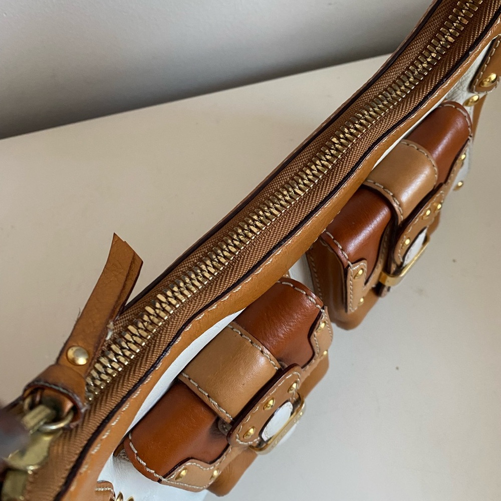 Michael Kors Brown and Off White Leather Handbag - Picture 6 of 9